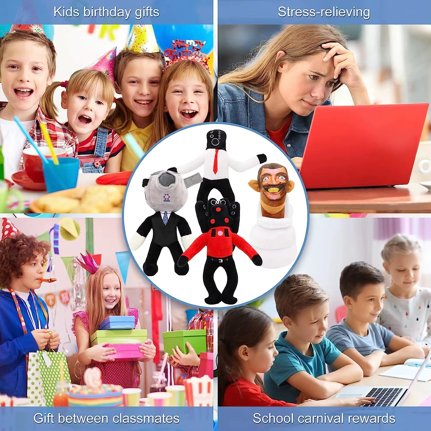 Skibidi Toilet Stuffed Plush Doll Toys Collectible Gifts for Kids Fans Adults Birthday Anime Game Figure Titan TV Man Cameraman