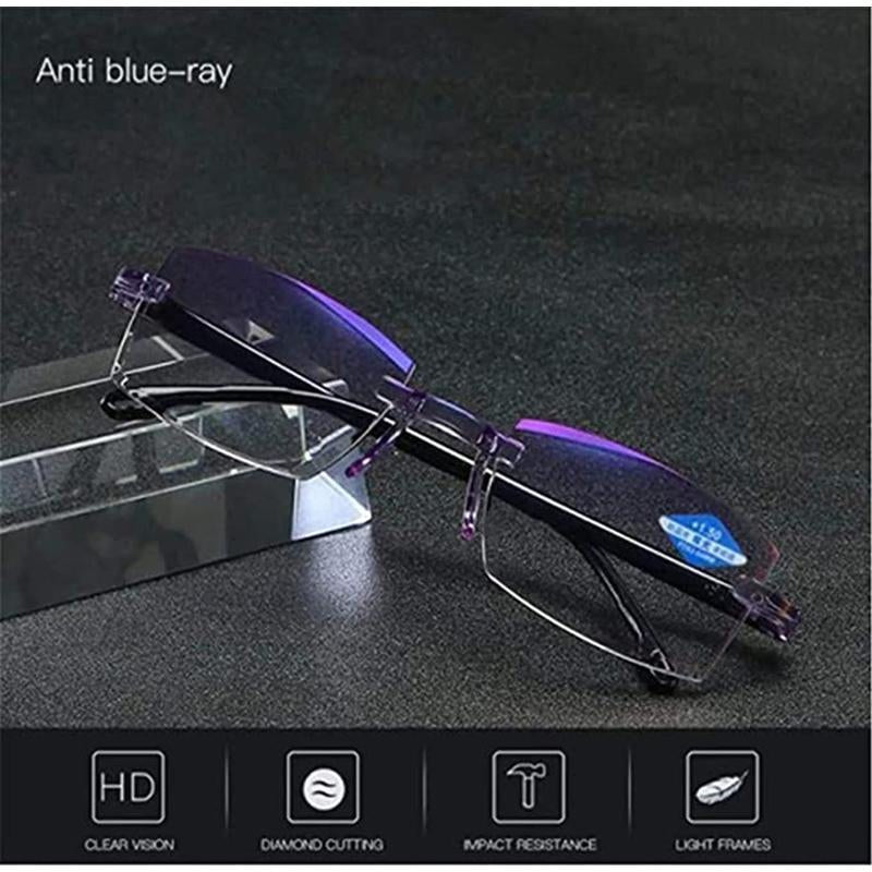 Anti-Blue Ray Progressive Far And Near Dual-Use Reading Glasses Frameless Ultra Light