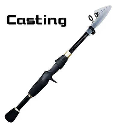 1.6-2.4M Telescopic Fishing Rods Ultralight Weight Spinning Casting Carbon Pole Fishing Accessories Lure Weight 10-30G