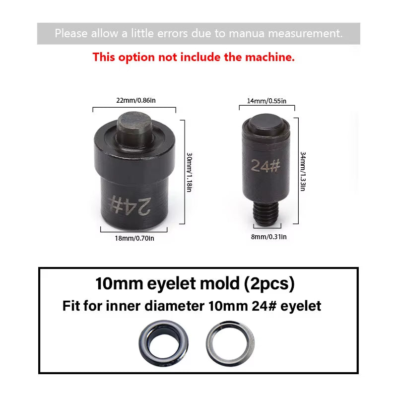 WUTA Manual Button Installation Tool Mute Punching Mushroom Rivets, Eyelet Hand Pressing (Without /With Machine) DIY Craft Tools