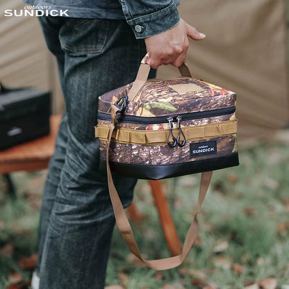 1 Black/Brown/Army Green/Camo Optional Camping Insulated Outdoor Camping Bowl Cup Storage Bag