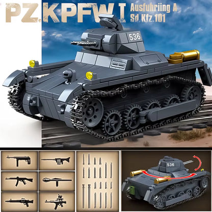 Ww2 Military World War German Tiger I Heavy Tank Building Blocks Bricks Kid Educational Toys for Children Boy Christmas Gifts