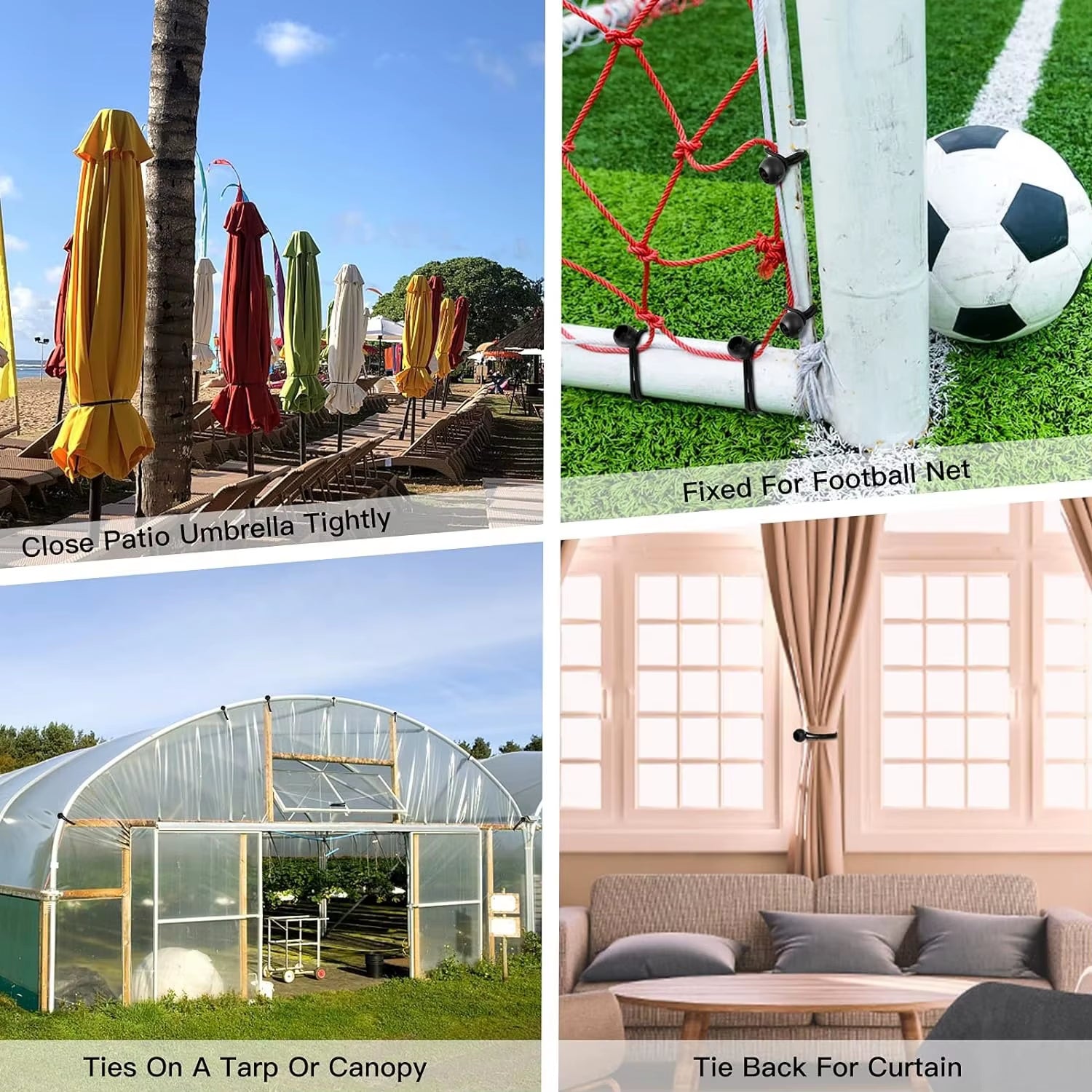 YANBIGUO 50-Pcs Bungee Balls,Black Cord for Canopy Tarp, UV Resistant,With Elastic String Canopy, Straps, Tent, Poles & Wires