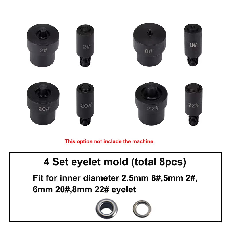 WUTA Manual Button Installation Tool Mute Punching Mushroom Rivets, Eyelet Hand Pressing (Without /With Machine) DIY Craft Tools