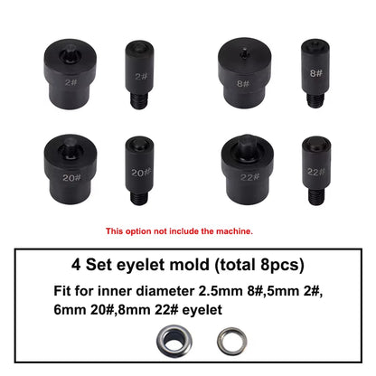 WUTA Manual Button Installation Tool Mute Punching Mushroom Rivets, Eyelet Hand Pressing (Without /With Machine) DIY Craft Tools