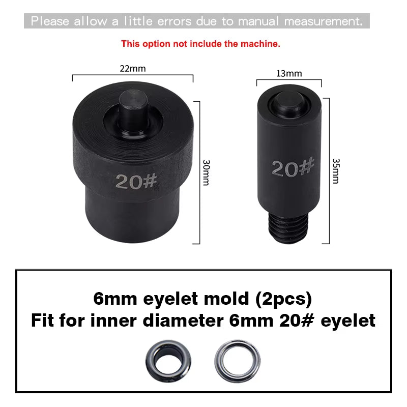 WUTA Manual Button Installation Tool Mute Punching Mushroom Rivets, Eyelet Hand Pressing (Without /With Machine) DIY Craft Tools