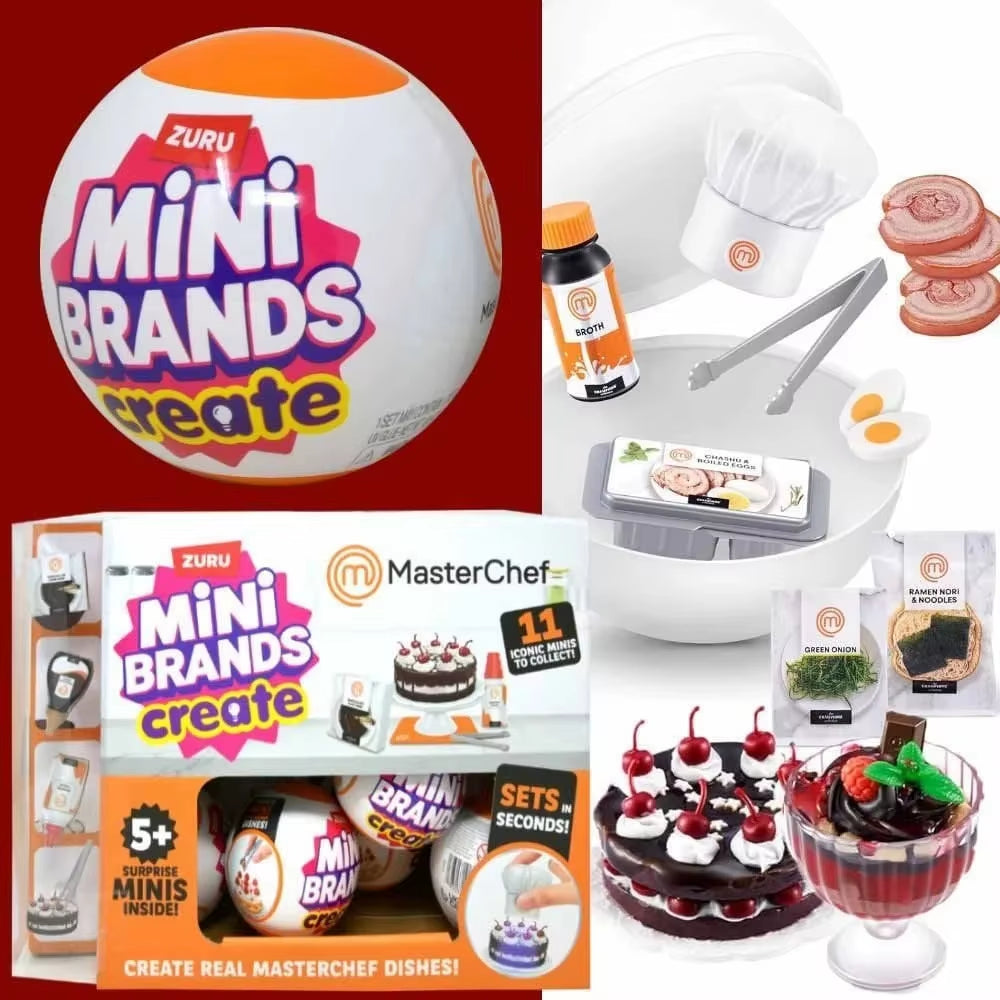 Zuru Mini Brands Blind Box 5 Surprises Masterchef Set Brands Masterchef Series 1 Mystery Ball Bundle Surprise Collectibles Toy