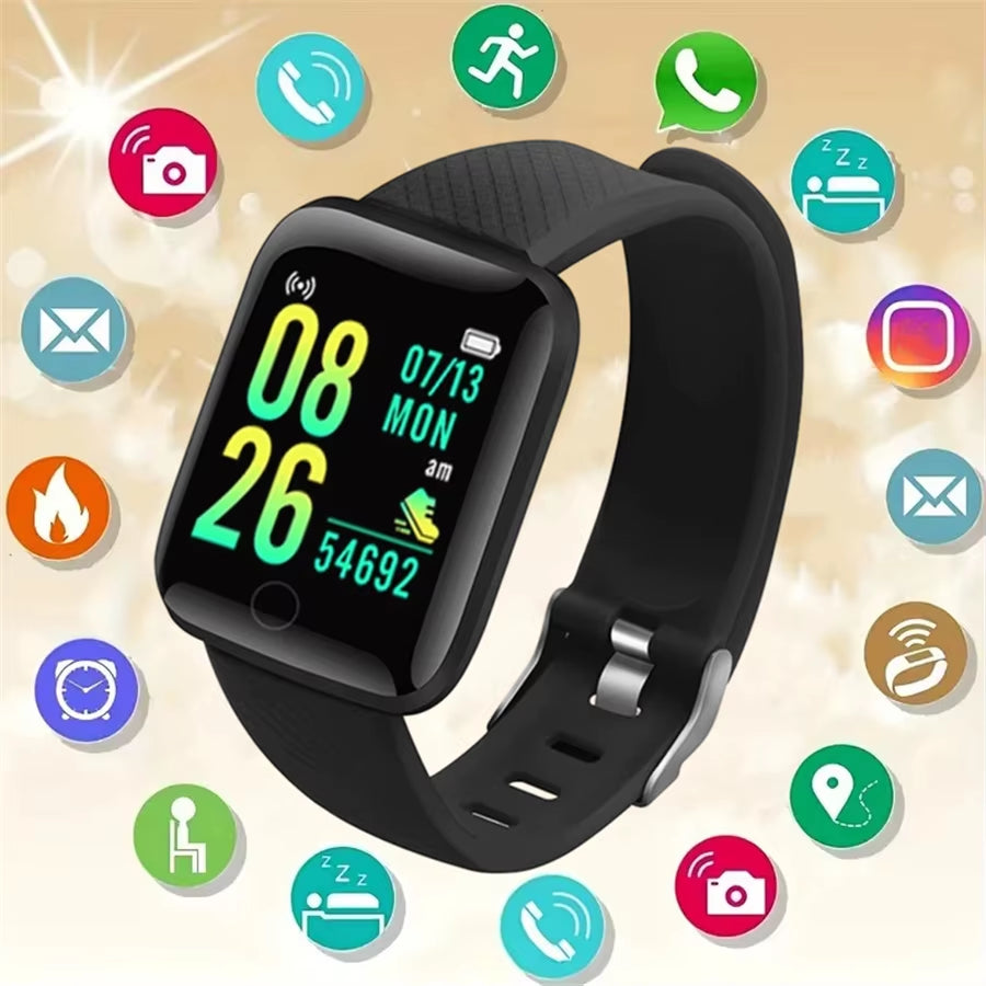 Smart Watch Sport Wristband Fitness Monitoring Track Heart Rate Call and Message Remind Men Smartwatch Woman 116 plus Clock D13