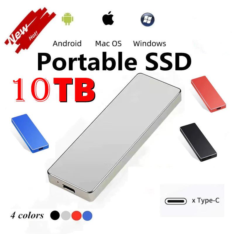 New Alloy Mini Slim SSD Hard Drive High Speed Mobile Solid State Drive 2TB 8TB 16TB Large Capacity Hard Disk External USB 3.1