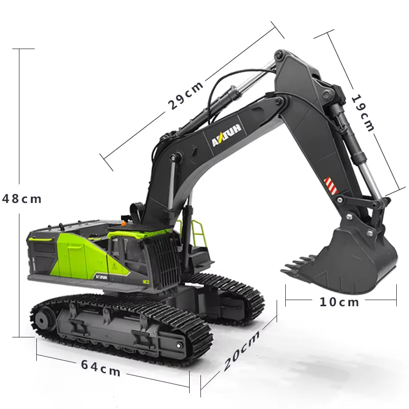 1/14 HUINA 1593 582 RC Excavator Dumper Truck Crawler Alloy Tractor Loader 2.4G Radio Controlled Car Engineering Toy for Boy