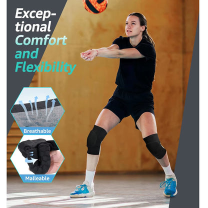 1 Pair Sports Knee Pads for Youth & Adult, Protective Compression Knee Sleeve for Basketball Volleyball Football Running Cycling