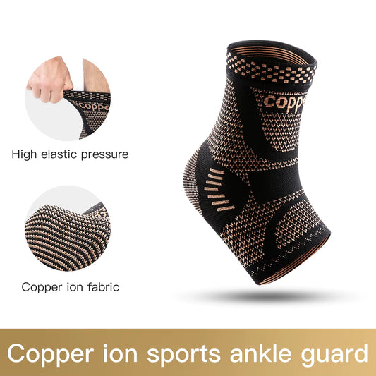 1 PC Men'S Women'S Outdoor Sports Knitting Elastic Copper Ankle Protection, Ankle Sprain Protection, Ankle Wrist Daily Exercise