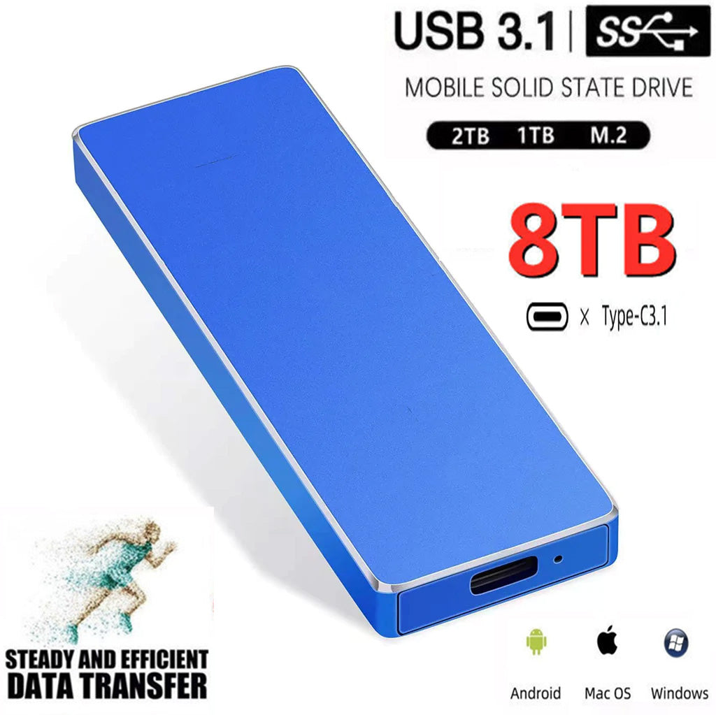 New Alloy Mini Slim SSD Hard Drive High Speed Mobile Solid State Drive 2TB 8TB 16TB Large Capacity Hard Disk External USB 3.1