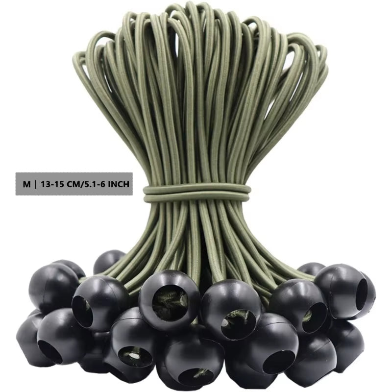YANBIGUO 50-Pcs Bungee Balls,Black Cord for Canopy Tarp, UV Resistant,With Elastic String Canopy, Straps, Tent, Poles & Wires