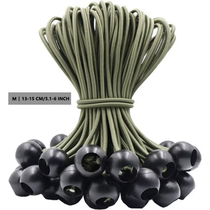 YANBIGUO 50-Pcs Bungee Balls,Black Cord for Canopy Tarp, UV Resistant,With Elastic String Canopy, Straps, Tent, Poles & Wires