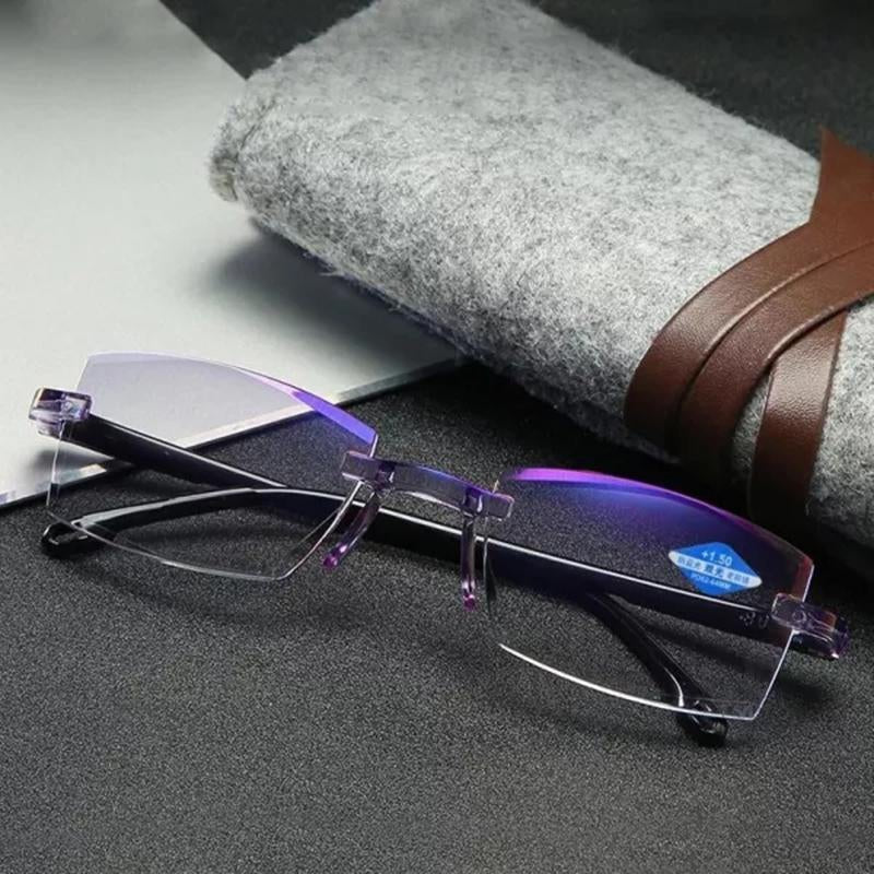 Anti-Blue Ray Progressive Far And Near Dual-Use Reading Glasses Frameless Ultra Light
