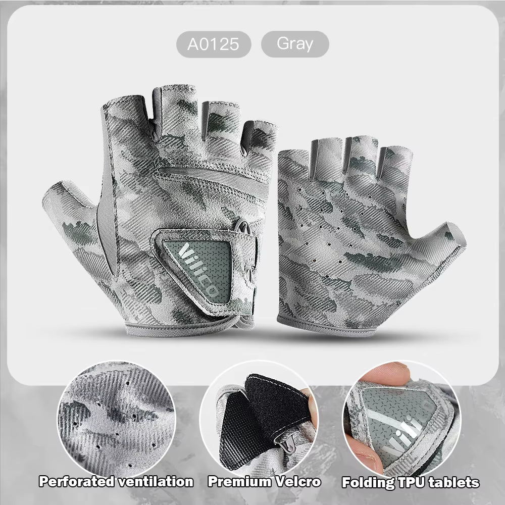 1 Pair Fishing Gloves for Men Summer Fishing Road Sub Sunscreen and anti Slip Ice Silk Breathable Thin Three Finger Cut Gloves