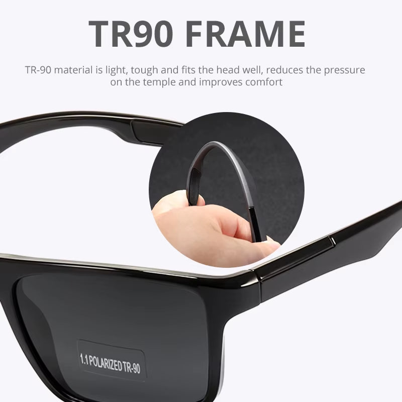 Rectangular Ultra Light Sports Sunglasses Men Polarized TAC 1.1Mm Thickness Lens Driving Sun Glasses Women Cat.3