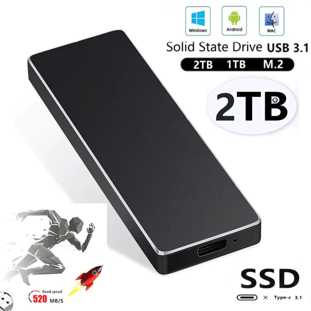 New Alloy Mini Slim SSD Hard Drive High Speed Mobile Solid State Drive 2TB 8TB 16TB Large Capacity Hard Disk External USB 3.1