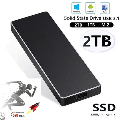 New Alloy Mini Slim SSD Hard Drive High Speed Mobile Solid State Drive 2TB 8TB 16TB Large Capacity Hard Disk External USB 3.1