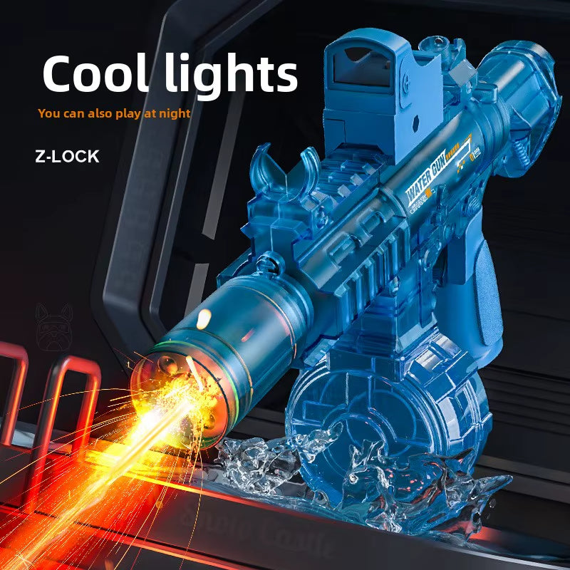 Simulated Firing and Recoil Electric Water Gun Toys Children Automatic Sensor Lights Water Pistol Outdoor Beach Kids Toy Gift