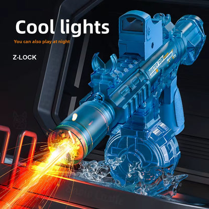 Simulated Firing and Recoil Electric Water Gun Toys Children Automatic Sensor Lights Water Pistol Outdoor Beach Kids Toy Gift