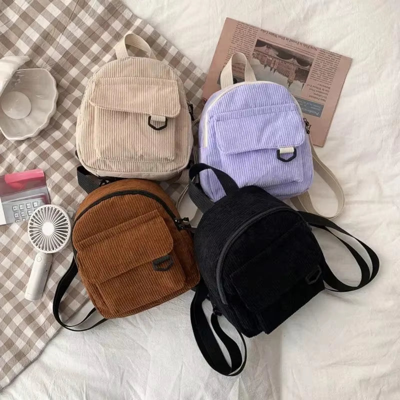 Women'S Casual Mini Solid Color Backpack, Compact, Simple, Durable, Suitable for Travel