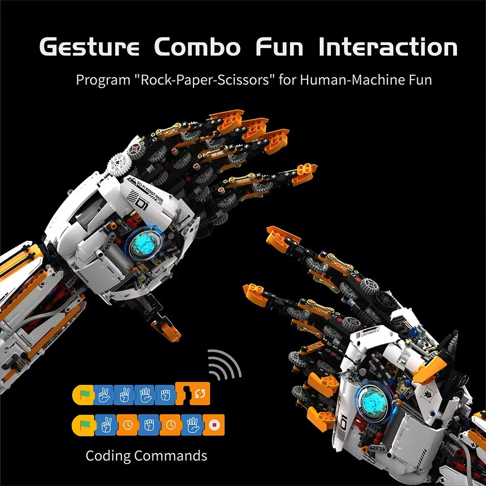 STEAM Toys Dynamic Bionic Robotic Arm Building Blocks APP Programmable Remote Control Educational Bricks Ornaments Adult Kid Gif