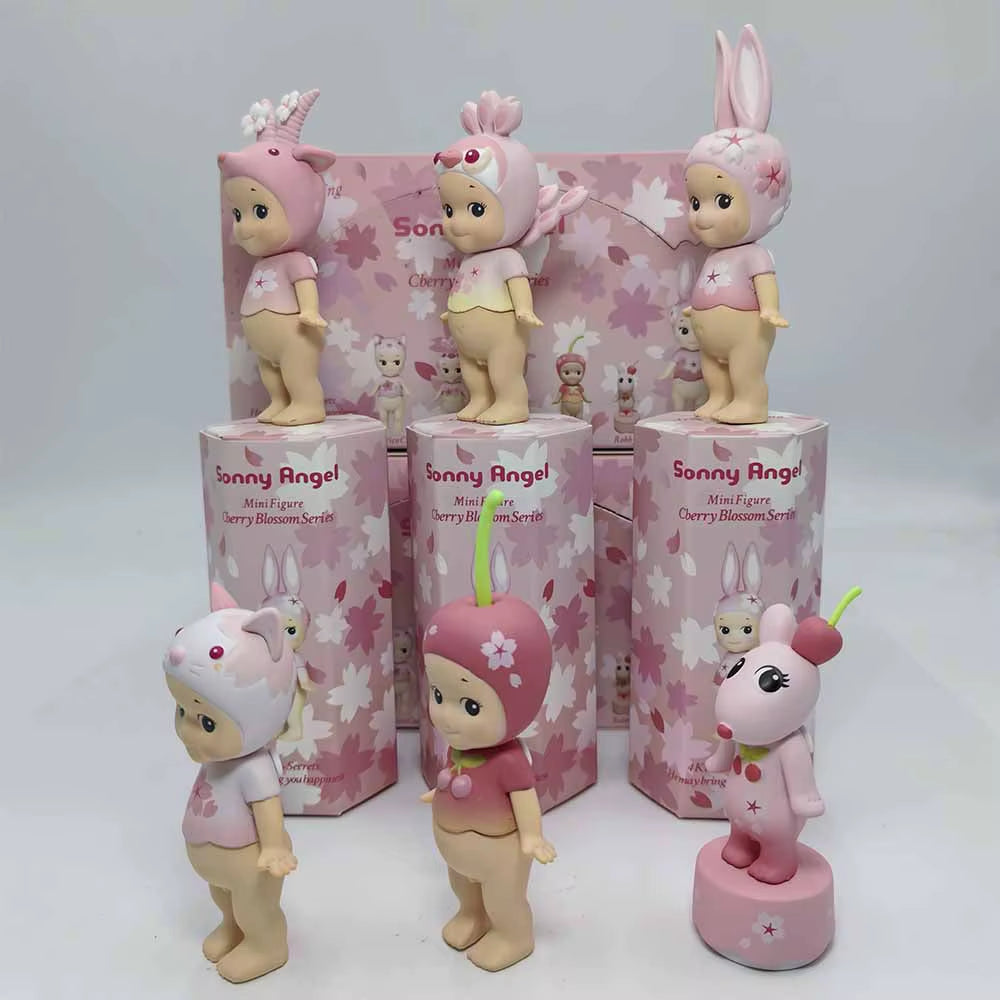 Sonny Angel Pink Cherry Blossom Series Blind Box Toys Mystery Box Kawaii Lucky Cute Doll Decoration Collect Model Couple Gifts