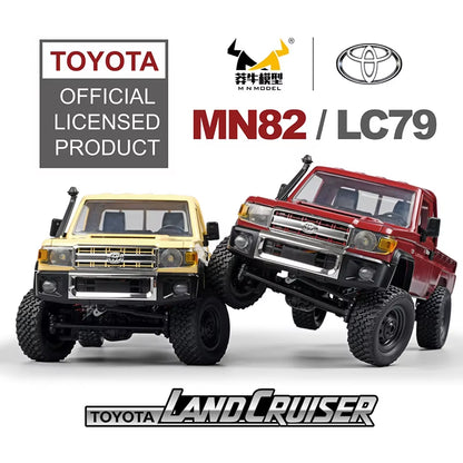 ZWN MN82 1:12 Retro Rc Car with LED Lights Full-Scale Simulation LC79 Professional 4WD Remote Control Pickup RC Truck Model Toys