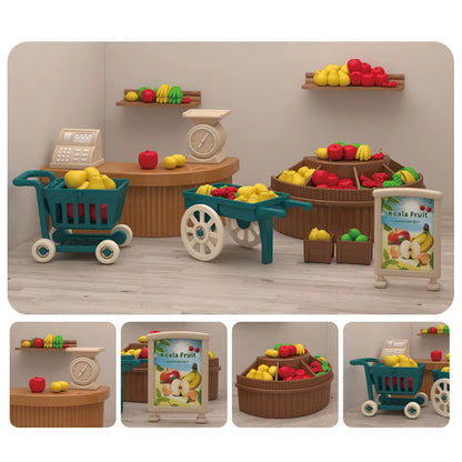 1/12 Dollhouse Furniture Living Bedroom Kitchen Bathroom Set Forest Animal Family Miniature Simulation Doll Accessories DIY Toy