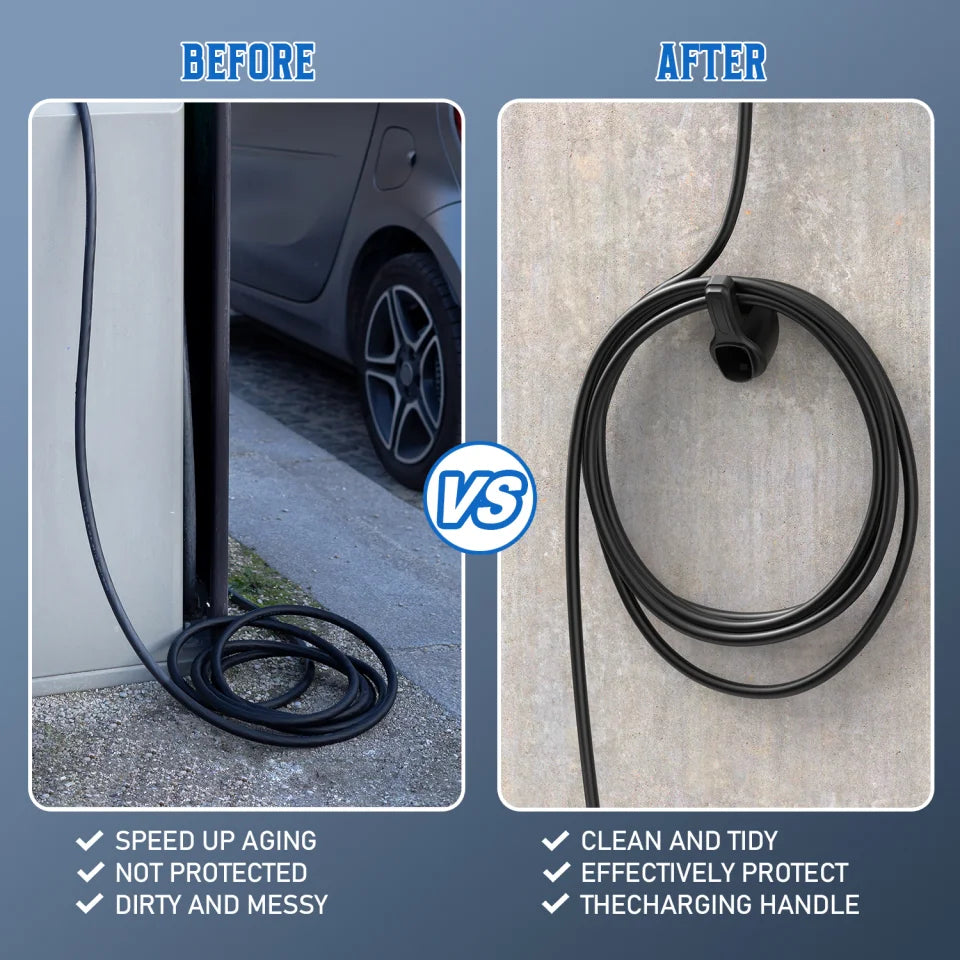 Portable EV Charger Holder Stand — for TESLA Nacs Type 1 Type2 GB/T Car Charger Wall Mount Bracket, Car Charging Cable Bracket