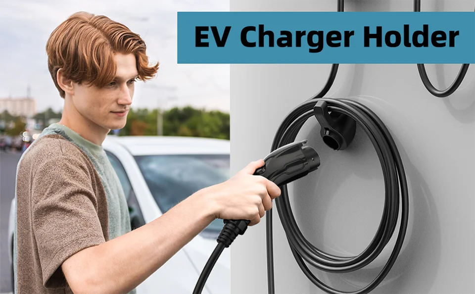 Portable EV Charger Holder Stand — for TESLA Nacs Type 1 Type2 GB/T Car Charger Wall Mount Bracket, Car Charging Cable Bracket