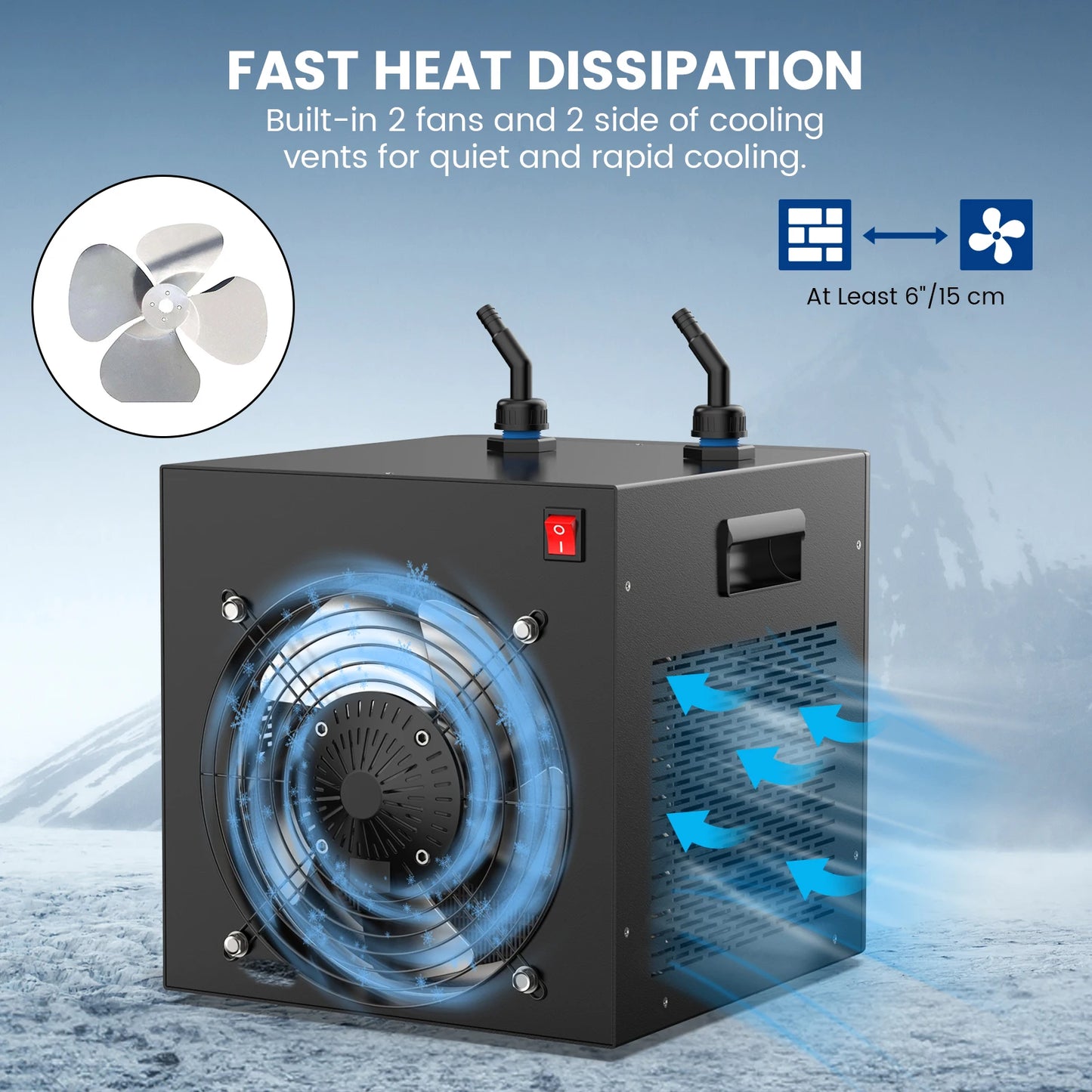 1/2 HP Aquarium Water Chiller 132 Gallon Fish Tank Ice Bath Chiller for Cold Plunge Hydroponics Fish Tank Temperature Control