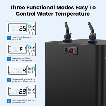 1/2 HP Aquarium Water Chiller 132 Gallon Fish Tank Ice Bath Chiller for Cold Plunge Hydroponics Fish Tank Temperature Control