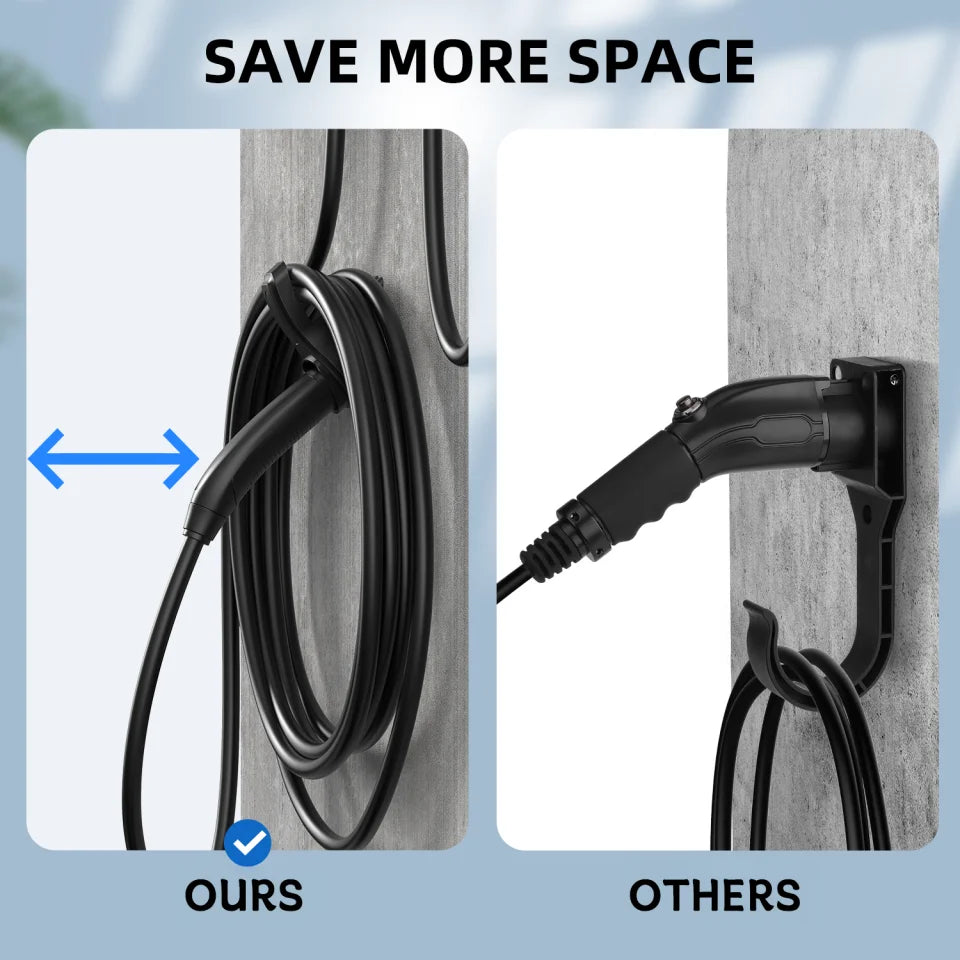 Portable EV Charger Holder Stand — for TESLA Nacs Type 1 Type2 GB/T Car Charger Wall Mount Bracket, Car Charging Cable Bracket