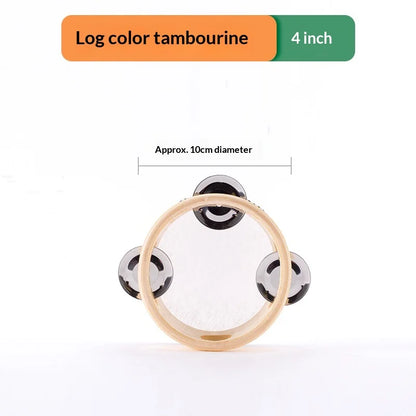4/6/8inch Hand Held Drum Tambourine Drum Metal Jingles Percussion Musical Instrument For KTV Party Games
