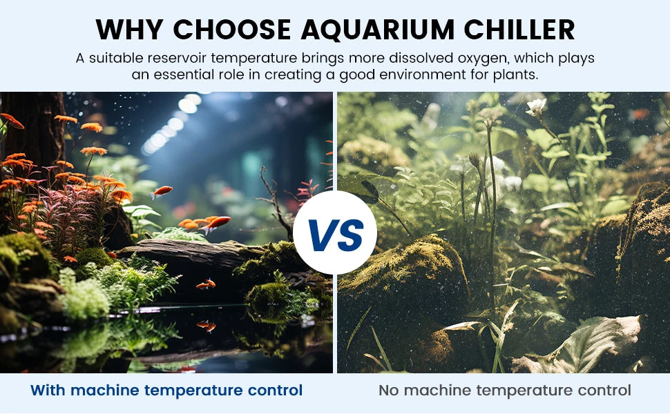 1/2 HP Aquarium Water Chiller 132 Gallon Fish Tank Ice Bath Chiller for Cold Plunge Hydroponics Fish Tank Temperature Control