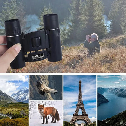 40x22 HD Binoculars with BAK4 FMC, Folding Mini Telescope with 2000M Long Range, Ideal for Hunting, Sports, Camping & Travel