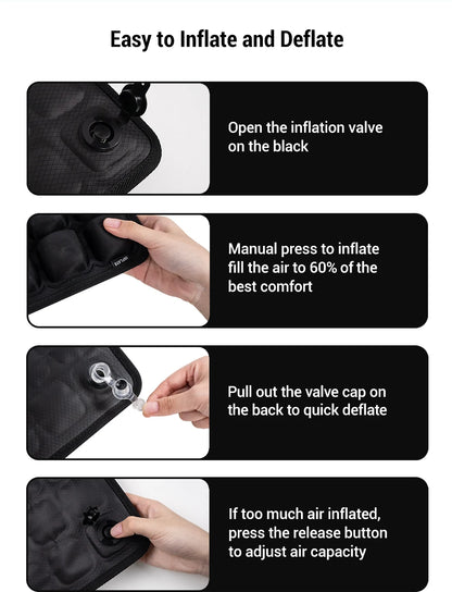 1pc 3D Ergonomic Chair Cushion For Long Sitting, Office Chair Car Seat Cushion, Adjustable Inflatable Cushion