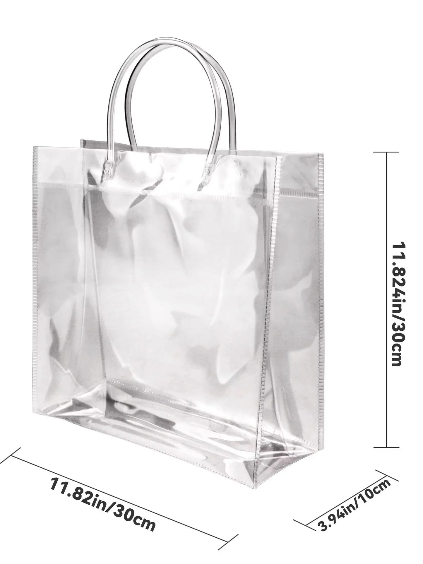 20-Pack Clear Plastic Gift Bags with Handles - Reusable PVC Party Favor Bags for Birthday, Wedding, Christmas, Mother's Day