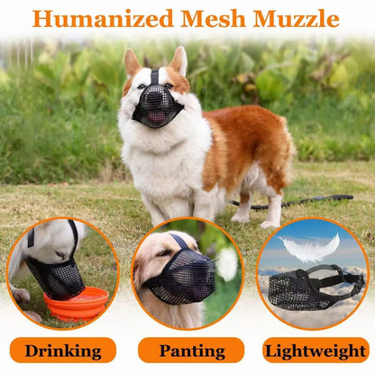2026 NEW Dog Mouth Cover Mesh Large Dog Breathable Mesh Anti-eating Barking Golden Retriever Mouth Cage Bite-proof Pet Mask