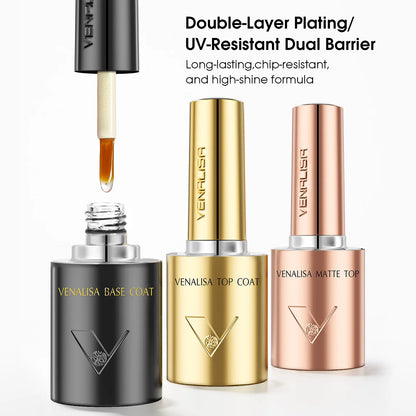 VENALISA 10ml Nail Gel Polish 90Colors HEMA/TPO Free UV LED Soak Off Long Lasting High Gloss Base TopCoat for Salon DIY Manicure