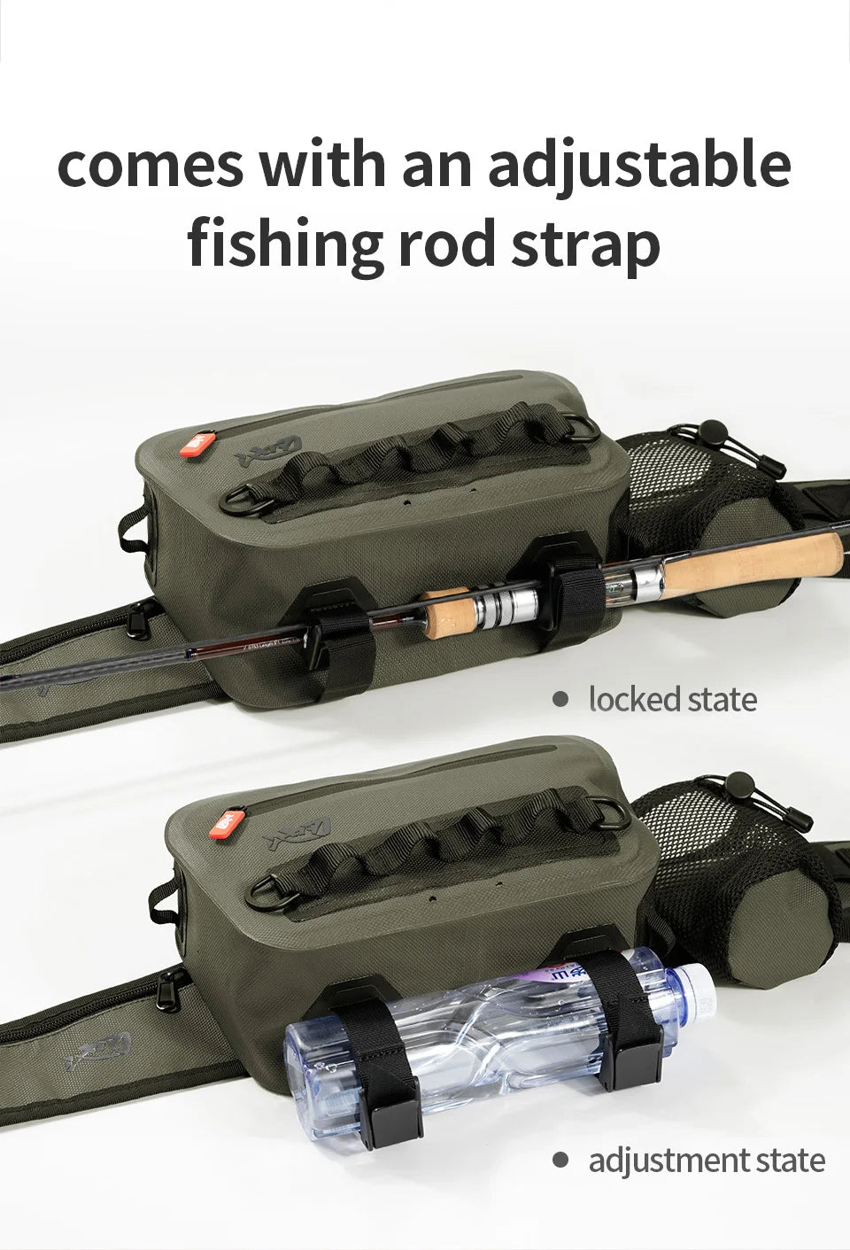 LINNHUE Fishing Tackle Waterproof Bag Outdoor Waist Fanny Pack Capacity Crossbody Bag Fishing Lures Line Box Storage Accessories