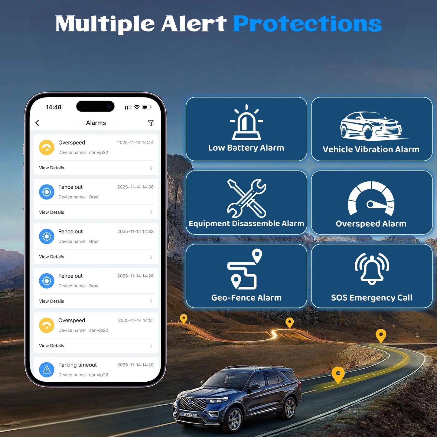 4G LTE GPS Tracker for Vehicle, US Seller, Magnetic Hidden Car Locator, Real-Time Tracking, 60 Days Continuous Battery, 10s Updates, SOS Alarm, Geo-Fence Alerts, Service Plan Required