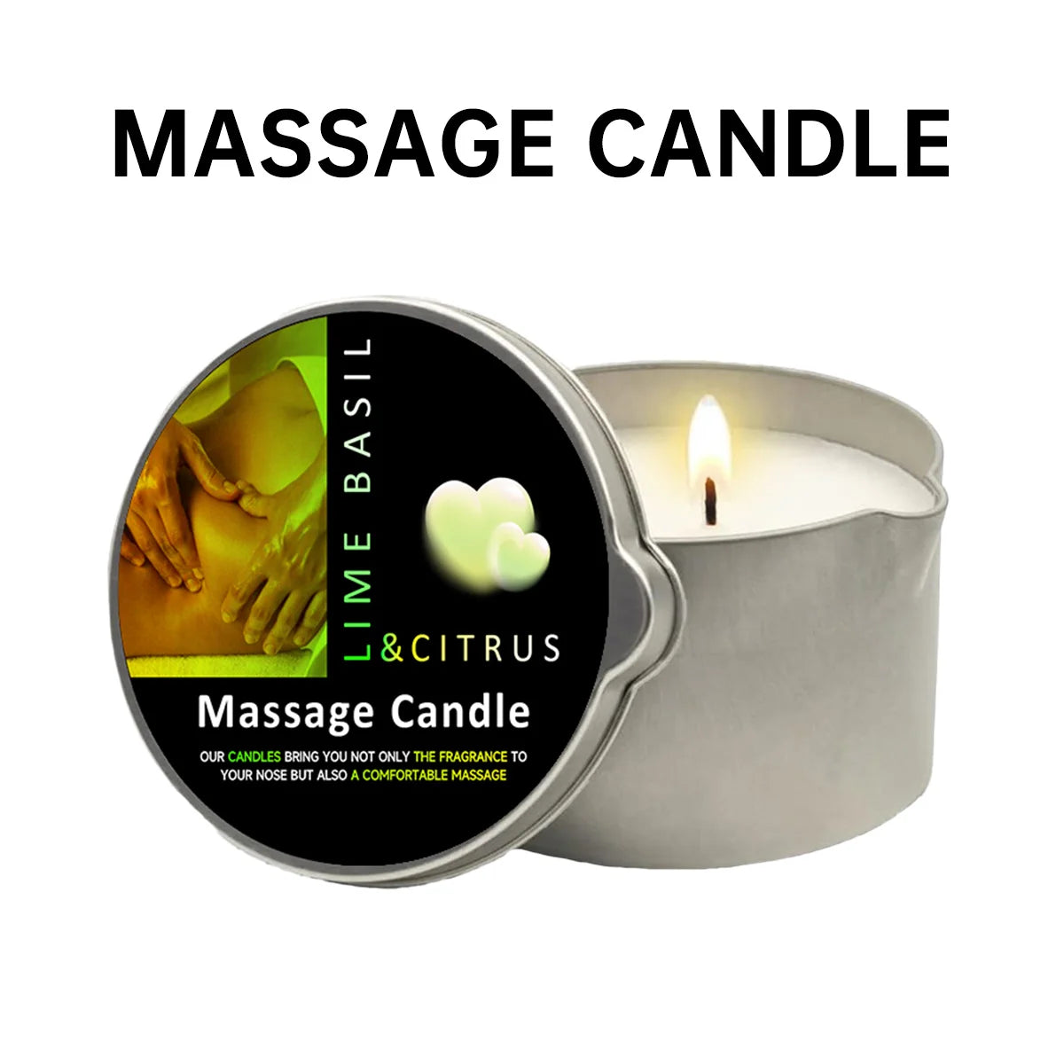 Massage Oil Candle Jasmine 2oz Aromatherapy Candles with Soy Wax Moisturizing - Christmas Home Decoration Candle Holders Gift