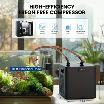 1/2 HP Aquarium Water Chiller 132 Gallon Fish Tank Ice Bath Chiller for Cold Plunge Hydroponics Fish Tank Temperature Control