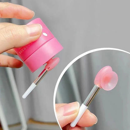 1PC Silicone Lip Balms Lip Mask Brush with Sucker Dust Cover Lipstick Cosmetic Makeup Brushes Lipstick Brush Storage Box