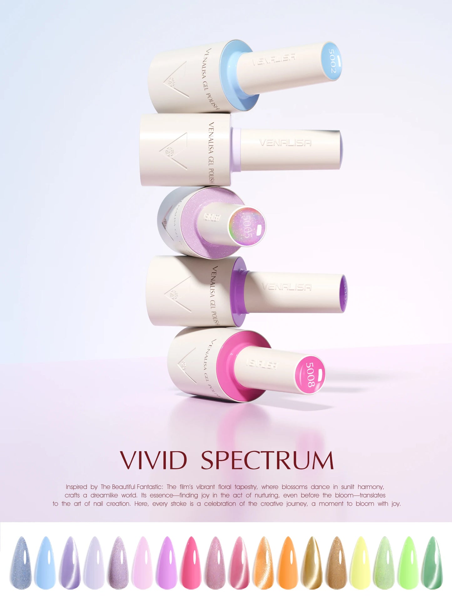 VENALISA 10ml Nail Gel Polish 90Colors HEMA/TPO Free UV LED Soak Off Long Lasting High Gloss Base TopCoat for Salon DIY Manicure