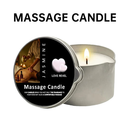 Massage Oil Candle Jasmine 2oz Aromatherapy Candles with Soy Wax Moisturizing - Christmas Home Decoration Candle Holders Gift